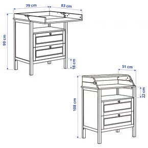 Detská postieľka Ikea + prebaľovací pult s príslušenstvom - 5