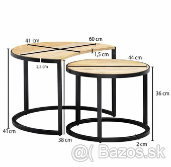 Konferenčný stolík sada 2 stolíkov / 2 druhy - 5