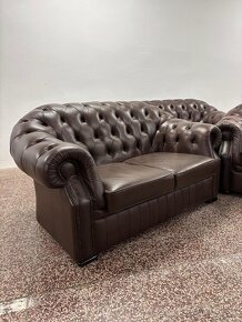 CHESTERFIELD ŠTÝL,KOŽENÁ 3+2+1 - 5