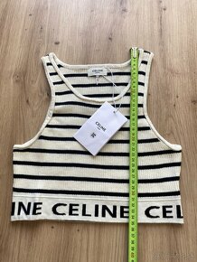 celine top S,M Béžový čierny pruzkovany - 5