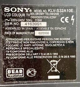 Sony Bravia KLV-S32A10 LCD televizor - 5