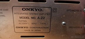 Predám vintage Onkyo zosilovač A-22 + tuner T-22 - 5