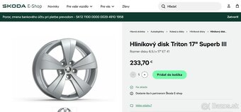 Originál disky komplety TRITON Škoda SuperbIII 17" - 5