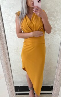 Damske puzdrova šaty mustard - 5