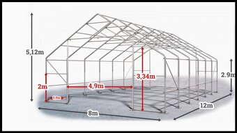 veľkokapacitný montovaný stan, hala, sklad, prístrešok - 5