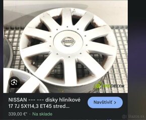 Predám elektróny Nissan 215/50 r17 - 5