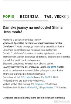 Motocyklové džínsy Shima - 5