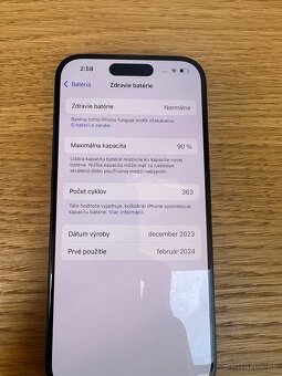 Predám iPhone 15 PRO 128GB, TOP stav, VOLNY, ZARUKA SK, - 5