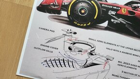 Technický výkres SF-23 Ferrari F1 autogram Leclerc a Sainz - 5