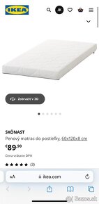 Detska postielka IKEA Gulliver + matrac Skönast - 5