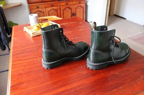 Topánky Steel 8-dierkové zelené stierané veľkosť 42 - 5