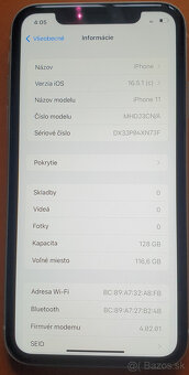 iPhone 11 128GB white 94% baterka pekný stav - 5