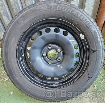 Plechové disky VW - 5x100 r15 + zimné pneu 185/65 r15 - 5