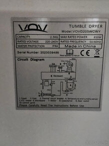 VOV Kompaktná bubnová sušička VOVD205WCWY - 5