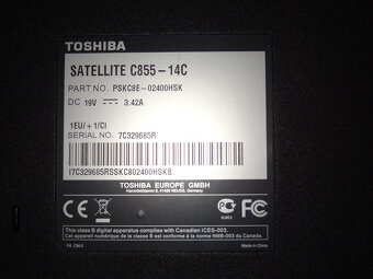 Notebook TOSHIBA Satellite C855-14C, W7 - 5