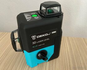 12 líniový PROFI 3D krížový samonivelačný laser zelený DEKO - 5