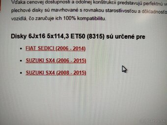 Plechové disky Suzuki 6x16 ,5x114,3 ET 50 - 5