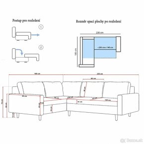 Rozkladacia sedacia rohová súprava ETNA II - 5