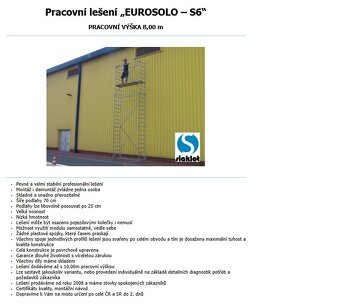 Pracovné lešenie Eurosolo-S6 (pojazdné) – NOVÉ - 5