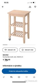 Ikea bekvam bukovy kuchynsky vozik - 5