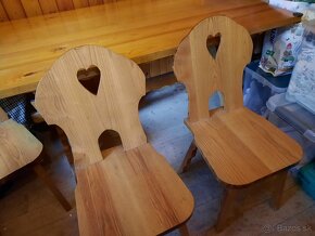 Dubový  stôl , stoličky, luster - 5