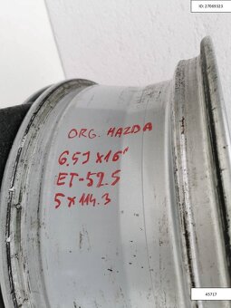 Mazda 3, 5 originál alu disky 5x114,3 R16 ET52,5 1201 - 5