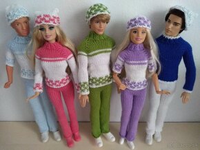 Zimné oblečenie pre bábiky barbie ken Rainbow high deti - 5