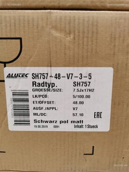 Škoda Fabia, Rapid, Scala alu disky 5x100 R17 ET48 1226 - 5