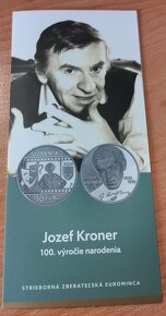 Strieborná minca 10€ (2024) proof - Jozef Kroner - 100.výroč - 5