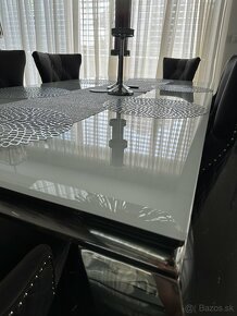 Dizajnový jedálenský stôl + stoličky - 5