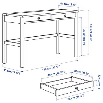 Pisací stôl Hemnes (Ikea) - 5