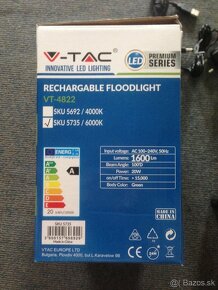 V-TAC - 20W nabijatelny a prenosny LED reflektor (SMD) - 5