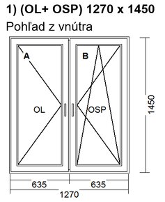 plastove okno ORECH NOVÉ + 3 sklo  145x127cm 6 komorový - 5