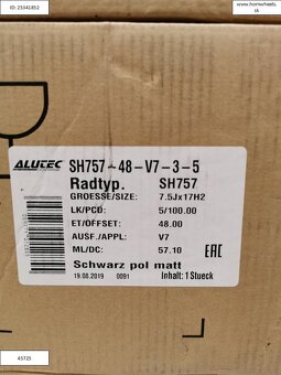 Škoda Fabia, Rapid, Scala alu disky 5x100 R17 ET48 1219 - 5