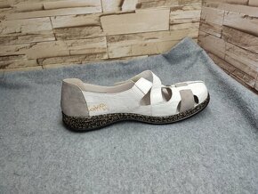 Rieker 42 - dámske kožené biele topánky - 5