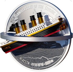 investičné strieborne mince - sinking Titanic - 5