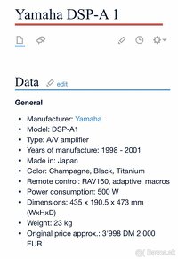 Yamaha DSP - A 1 - 5