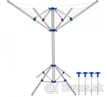 Záhradný hliníkový rotačný sušiak na prádlo 4 ramenný - 5