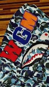 bape camo shark blue full zip hoodie - 5