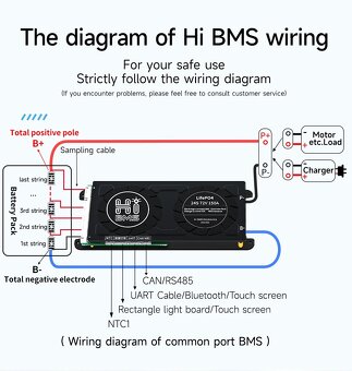 Smart BMS 200A s16 + Bluetooth na 48V - 5