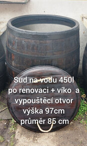 Dřevěné sudy a kádě od 100l - 1700l na vodu atd. - 5