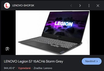 Herný notebook Lenovo Legion S7 15ACH6 - 5