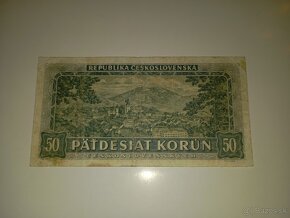 VZÁCNÁ BANKOVKA 50 KČS, 1948, NÍZKÁ SÉRIE A 2, NEPERFOROVANÁ - 5