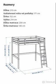 Poschodová posteľ dvojlôžková(čierna) - 5