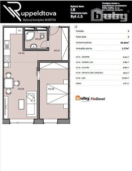Na predaj 2 izbový byt č. IB_5H,  v novostavbe, Martin - šir - 5