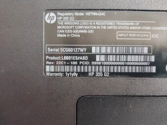 rozpredám notebook Hp 355 G2 - 5