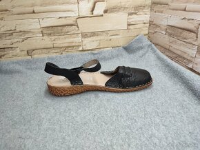 Rieker 42 - dámske kožené čierne sandále - 5