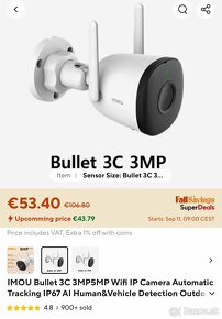 PREDÁM IP KAMERU IMOU BULLET 3C 5MP WIFI - 5