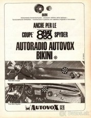 originální dobové Autoradio AUTOVOX pro FIAT 600 / 850 Sport - 5