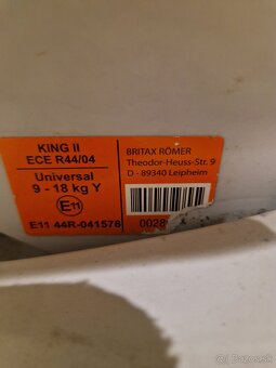 Autosedačka Britax Romer King II 9-18 kg - 5